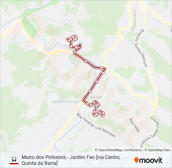 Mapa de 15B de autobús