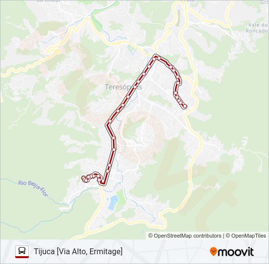 Mapa da linha 18A de ônibus