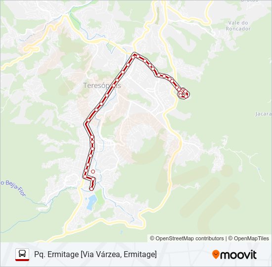 Mapa da linha 20A de ônibus