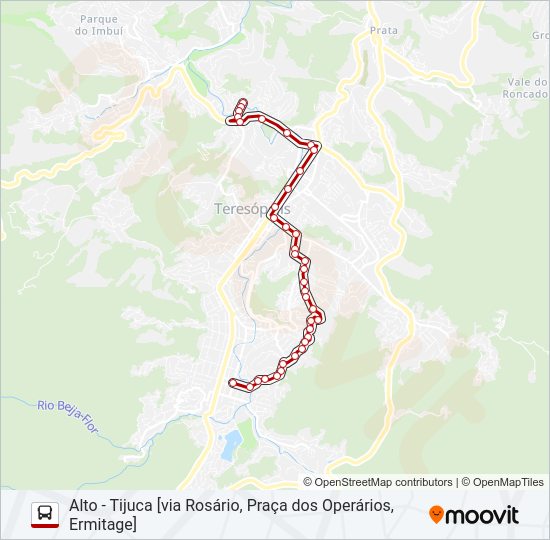Mapa da linha 24A de ônibus