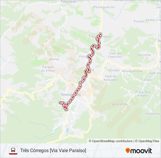 Mapa da linha 25A de ônibus