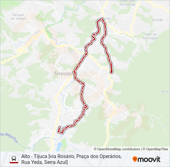 Mapa da linha 26A de ônibus