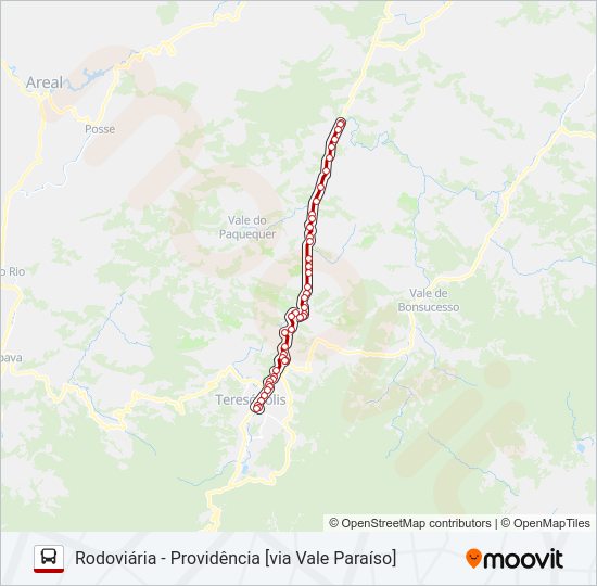 Mapa da linha 34A de ônibus