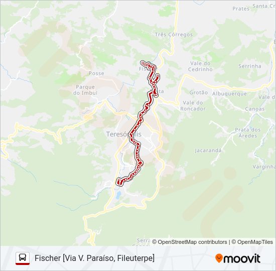 Mapa da linha 40B de ônibus