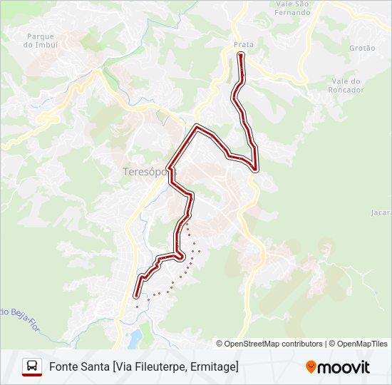 Mapa da linha 40C de ônibus