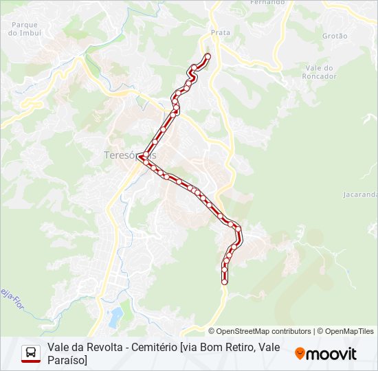 Mapa de 42A de autobús