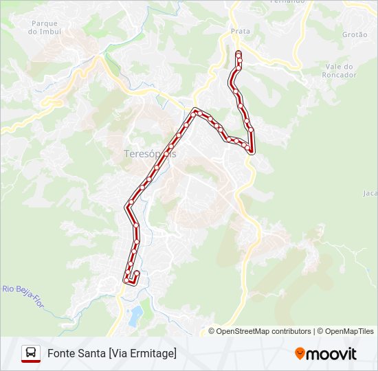 Mapa da linha 46A de ônibus