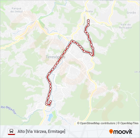 Mapa da linha 46A de ônibus