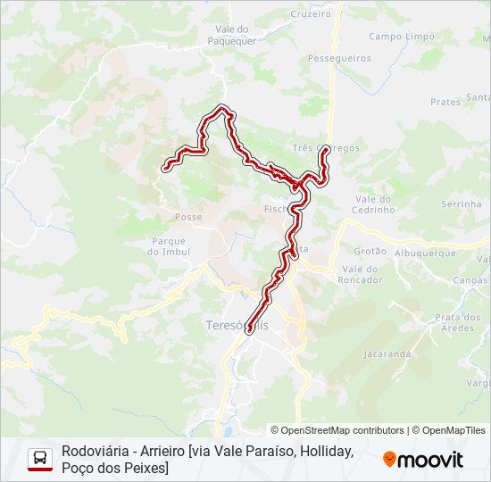 Mapa de 55A de autobús