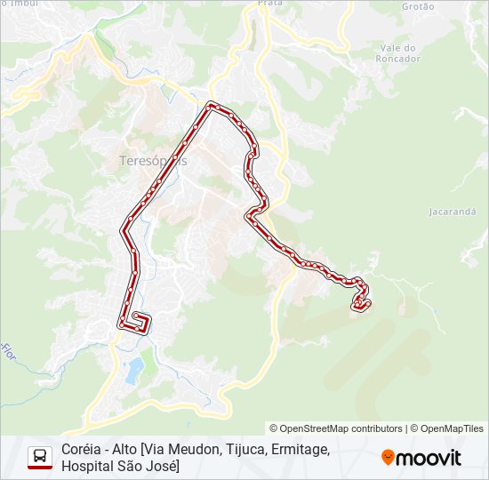 Mapa de 56B de autobús