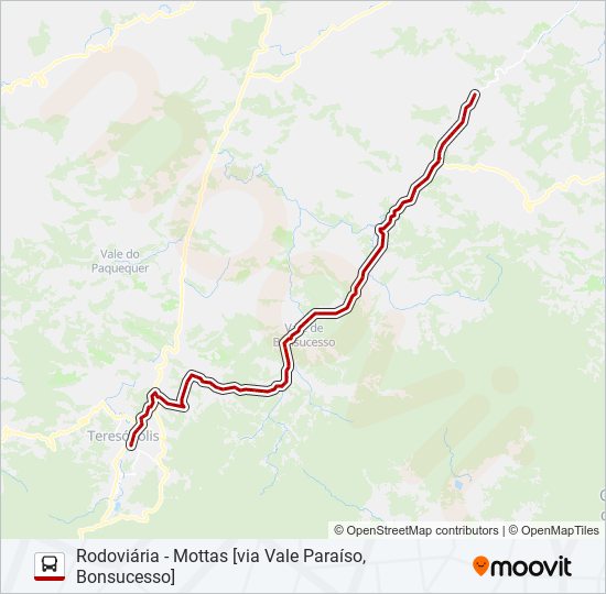 Mapa de 72A de autobús