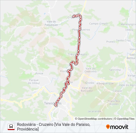 Mapa da linha 98D de ônibus