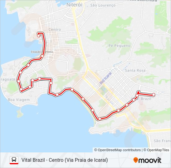 Mapa da linha 47 de ônibus