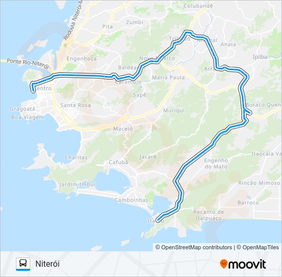 Mapa da linha 538R de ônibus