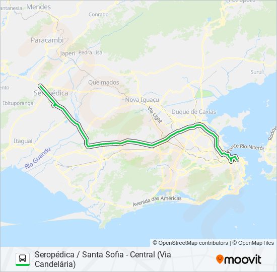 Mapa da linha 441B de ônibus