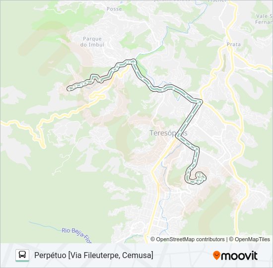 Mapa da linha P04A de ônibus
