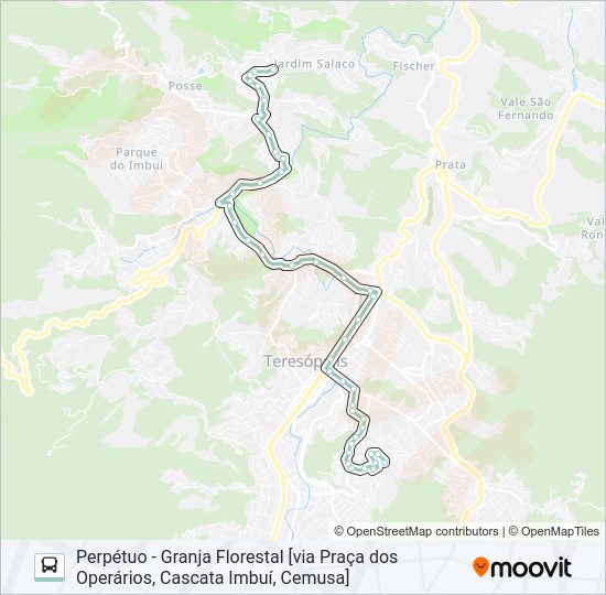 Mapa da linha P06A de ônibus