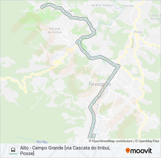 Mapa da linha P08A de ônibus