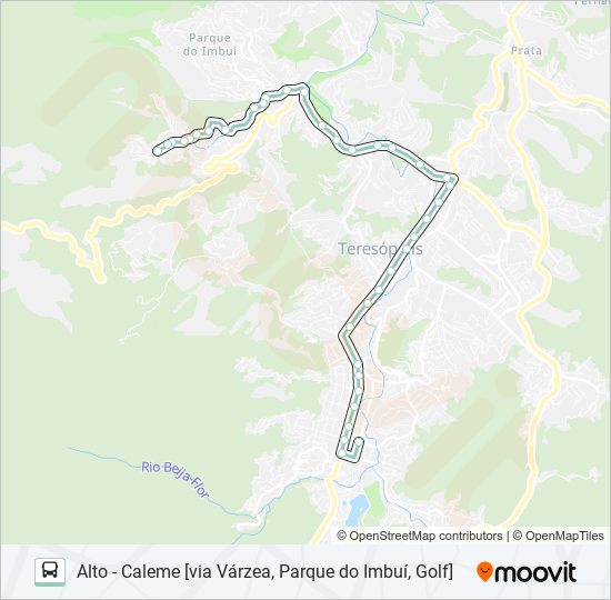 Mapa da linha P05A de ônibus