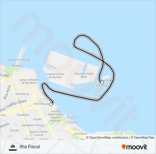ILHA FISCAL Ferry Line Map