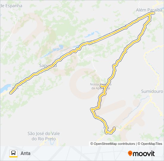 Mapa da linha ANTA - PIÃO de ônibus