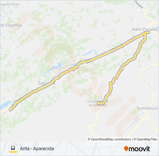 Mapa da linha ANTA - APARECIDA de ônibus