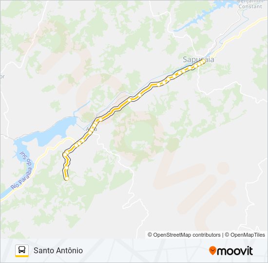 Mapa da linha SAPUCAIA - SANTO ANTÔNIO de ônibus