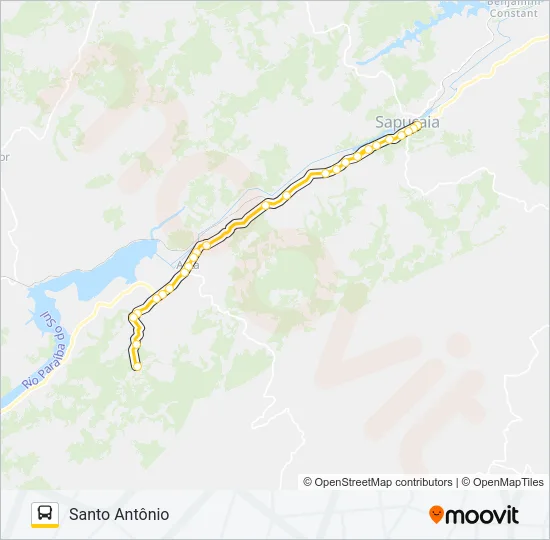 SAPUCAIA - SANTO ANTÔNIO Bus Line Map