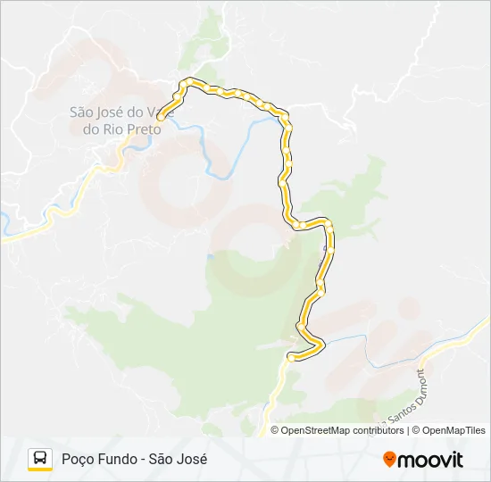 POÇO FUNDO - SÃO JOSÉ Bus Line Map