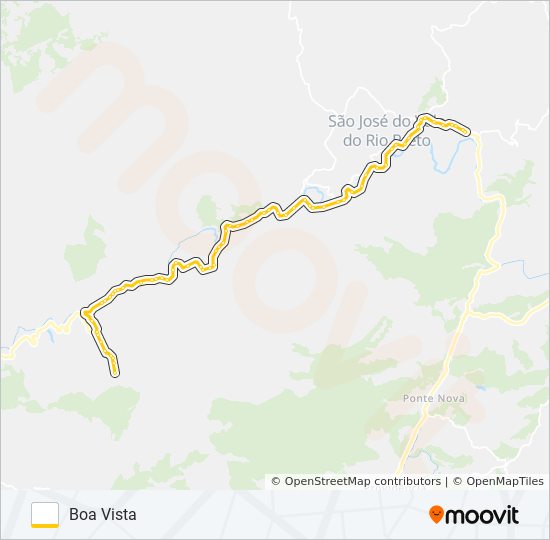 Mapa da linha BOA VISTA - RIO BONITO de ônibus