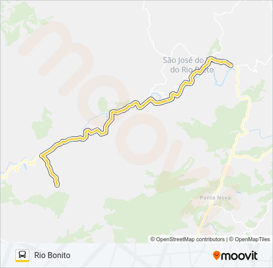 Mapa da linha BOA VISTA - RIO BONITO de ônibus