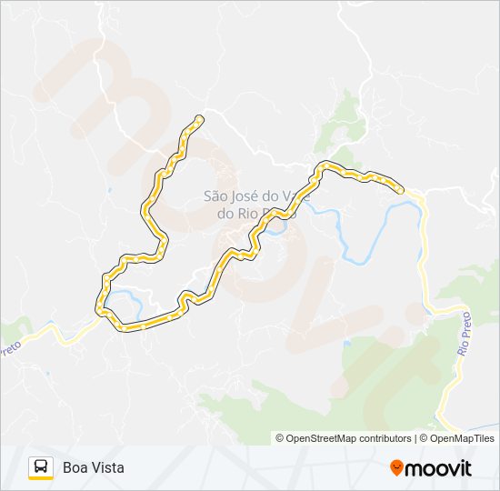 Mapa da linha SÃO LOURENÇO - SÃO JOSÉ de ônibus