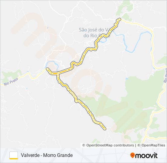 Mapa da linha VALVERDE - MORRO GRANDE de ônibus