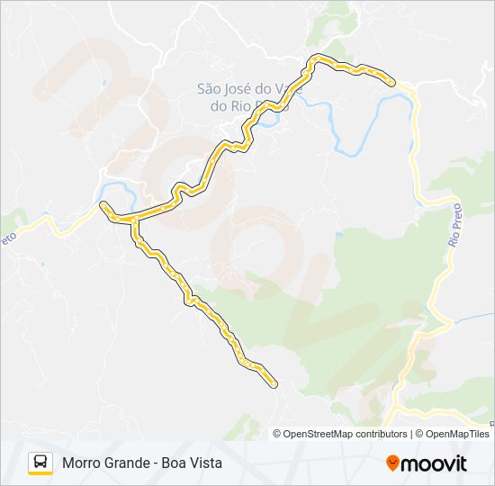 Mapa da linha MORRO GRANDE - BOA VISTA de ônibus