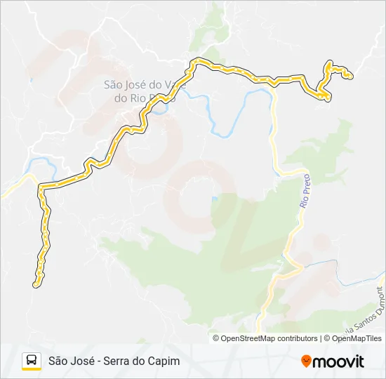 SÃO JOSÉ - SERRA DO CAPIM Bus Line Map