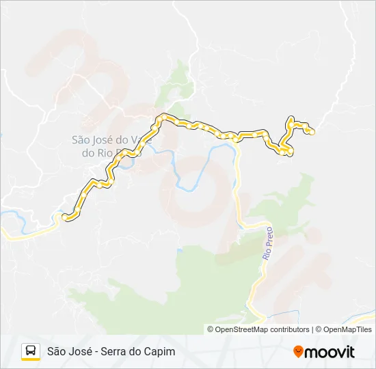 SÃO JOSÉ - SERRA DO CAPIM Bus Line Map
