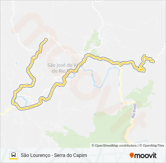 SÃO LOURENÇO - SERRA DO CAPIM Bus Line Map