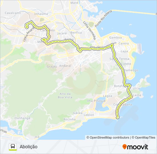 Mapa da linha 457 de ônibus