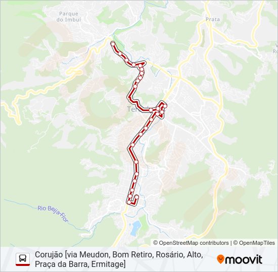 Mapa da linha 99A de ônibus