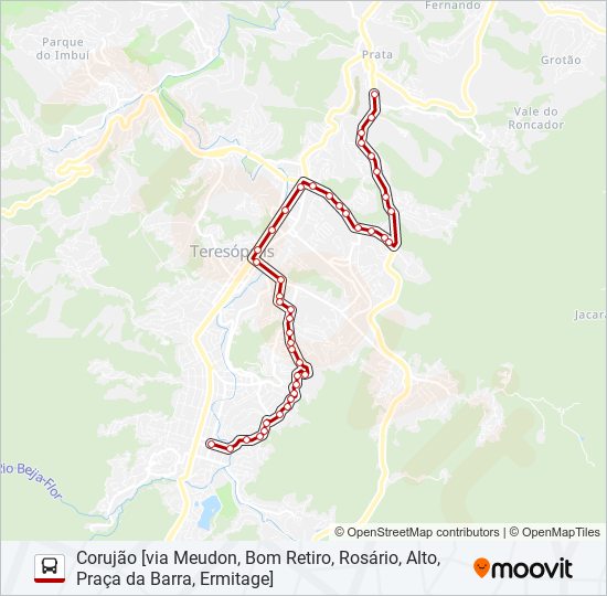 Mapa da linha 99A de ônibus