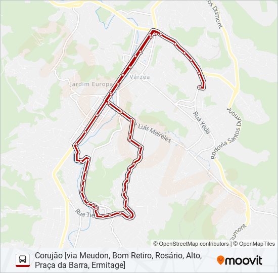 Mapa da linha 99A de ônibus