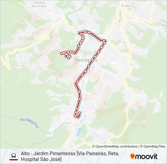 Mapa da linha 12A de ônibus