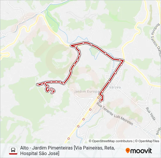 12A Bus Line Map