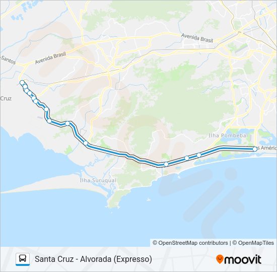 Mapa da linha 10 de ônibus