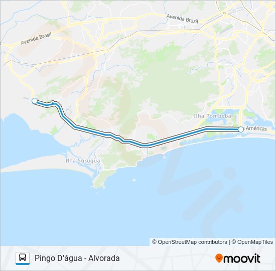 Mapa da linha 12 de ônibus