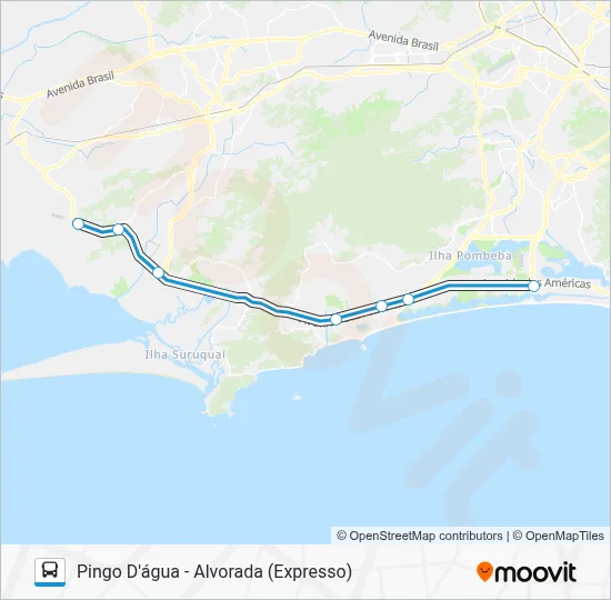 Mapa da linha 12 de ônibus