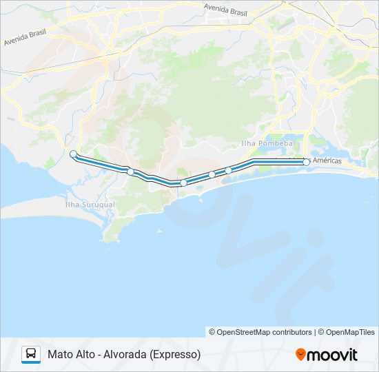 Mapa da linha 13 de ônibus