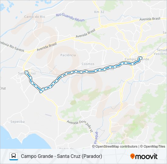 Mapa da linha 17 de ônibus