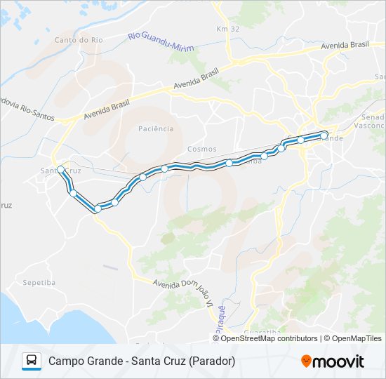 Mapa da linha 17 de ônibus