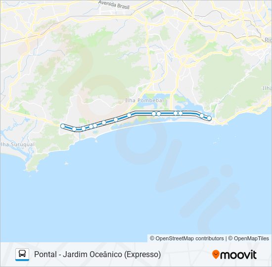 Mapa da linha 18 de ônibus